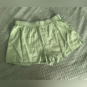 Pink Victoria’s Secret Green Boxer Sleep Shorts